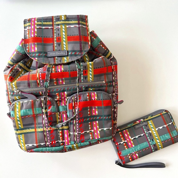 Vera Bradley City Plaid Midtown Cargo Backpack and Matching Wallet main image 8
